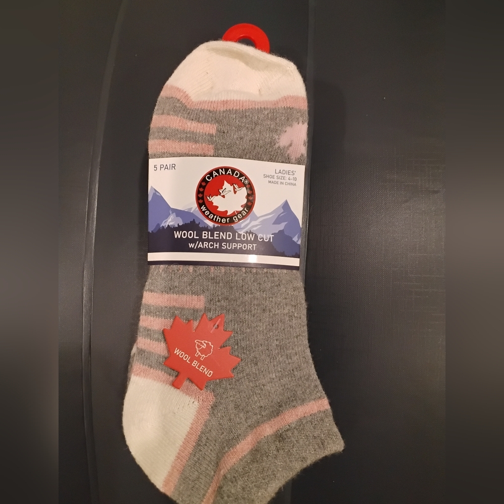 NWT Wool Blend 5-Pair Low Cut Socks - Gray, Pink, Ivory Firm Price